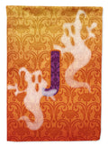 Halloween Ghost Letter J House Flag 28x40 Porch Sleeve Pole Decorative Outside Yard Banner Artwork Wall Hanging, Polyester