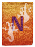 Halloween Ghost Letter N House Flag 28x40 Porch Sleeve Pole Decorative Outside Yard Banner Artwork Wall Hanging, Polyester