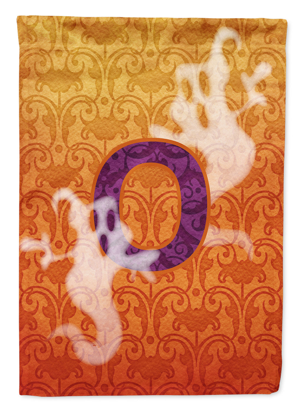 Halloween Ghost Letter O House Flag 28x40 Porch Sleeve Pole Decorative Outside Yard Banner Artwork Wall Hanging, Polyester