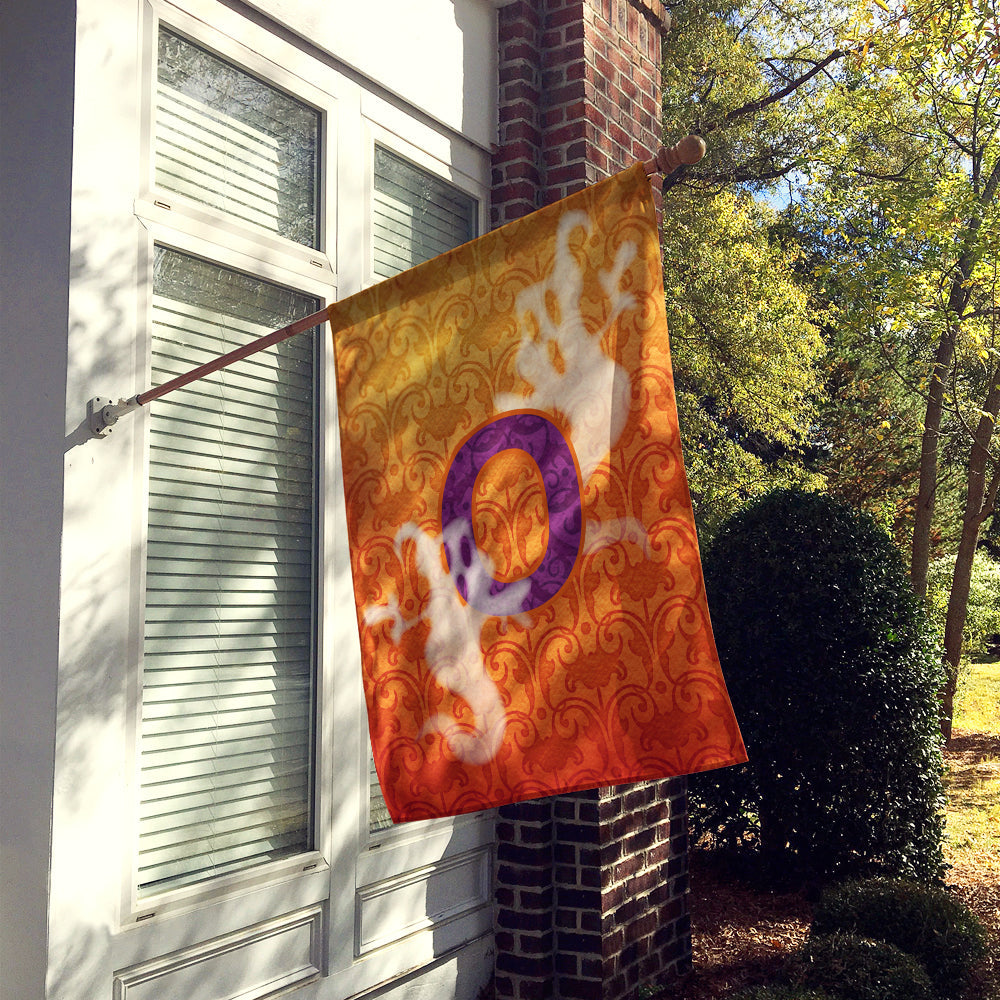 Halloween Ghost Letter O House Flag 28x40 Porch Sleeve Pole Decorative Outside Yard Banner Artwork Wall Hanging, Polyester
