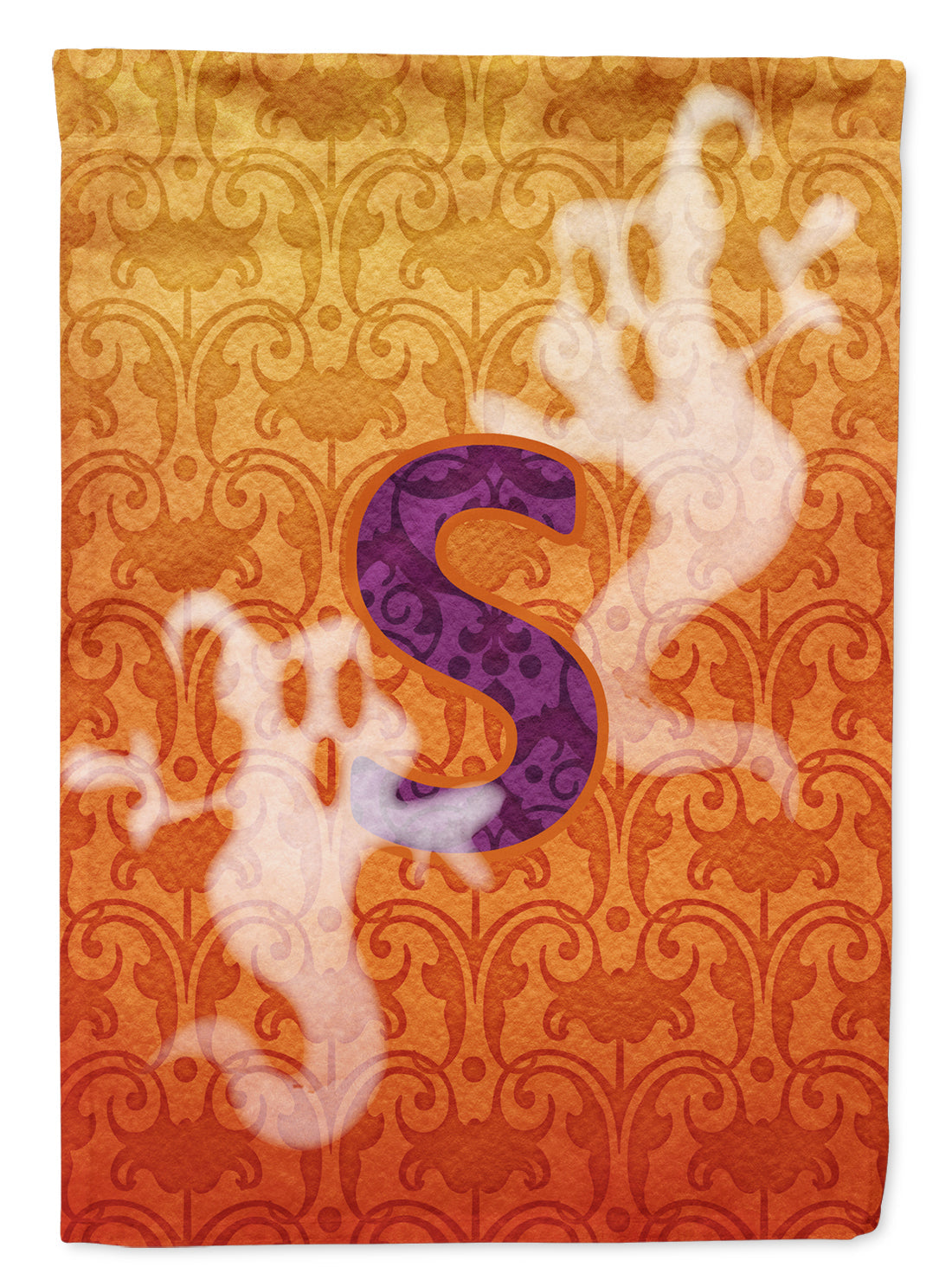 Halloween Ghost Letter S House Flag 28x40 Porch Sleeve Pole Decorative Outside Yard Banner Artwork Wall Hanging, Polyester