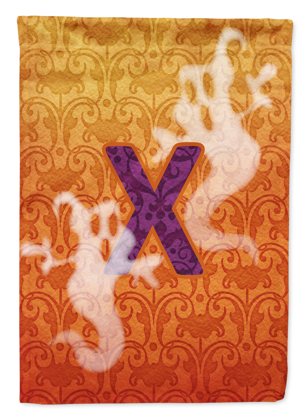Halloween Ghost Letter X House Flag 28x40 Porch Sleeve Pole Decorative Outside Yard Banner Artwork Wall Hanging, Polyester