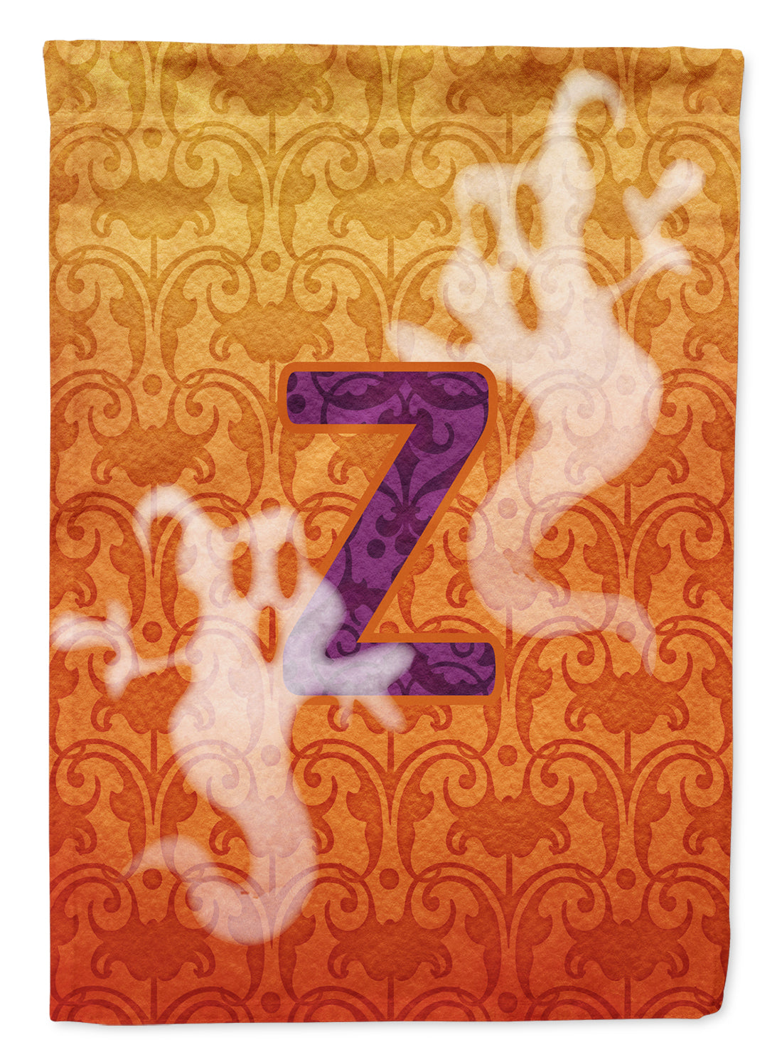 Halloween Ghost Letter Z House Flag 28x40 Porch Sleeve Pole Decorative Outside Yard Banner Artwork Wall Hanging, Polyester
