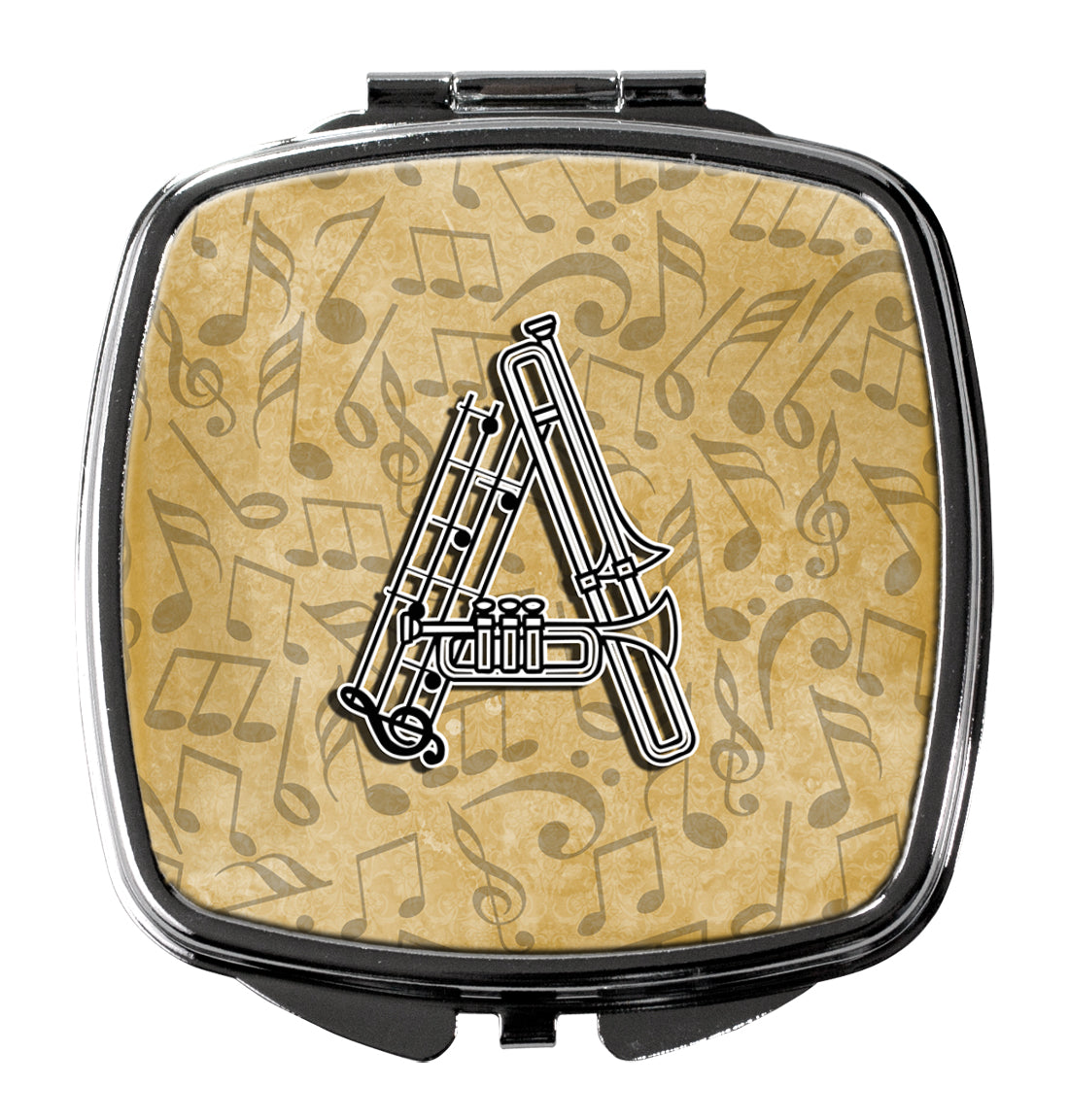 Letter A Musical Instrument Alphabet Compact Mirror Decorative Travel Makeup Mirror for Women Girls Gifts Pocket Makeup Mirror Folding Handheld