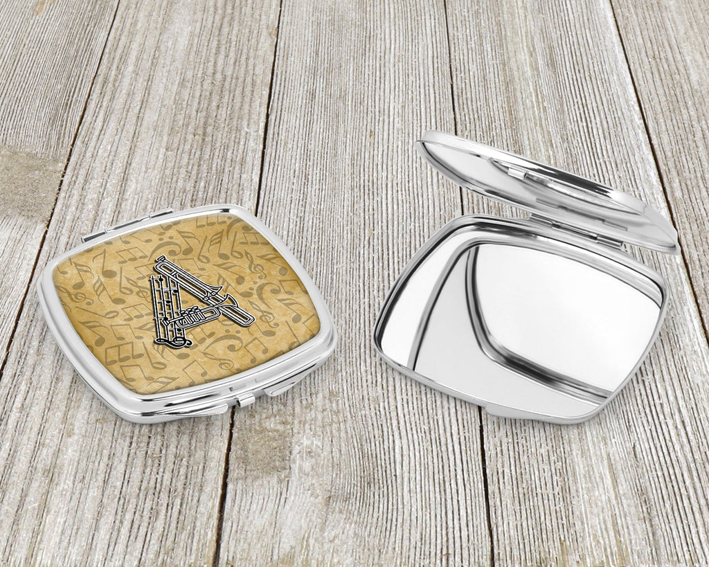 Letter A Musical Instrument Alphabet Compact Mirror Decorative Travel Makeup Mirror for Women Girls Gifts Pocket Makeup Mirror Folding Handheld