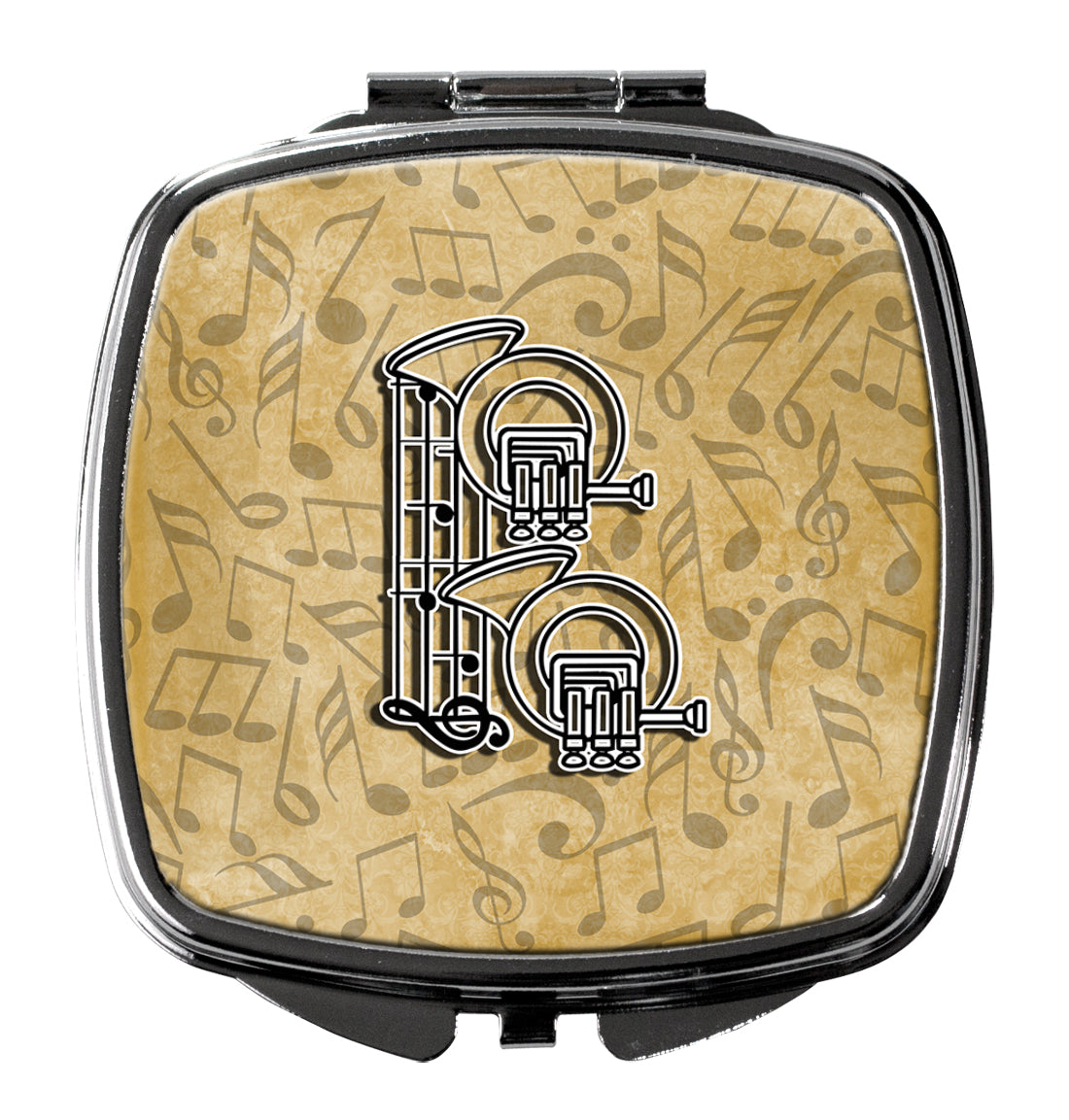 Letter B Musical Instrument Alphabet Compact Mirror Decorative Travel Makeup Mirror for Women Girls Gifts Pocket Makeup Mirror Folding Handheld