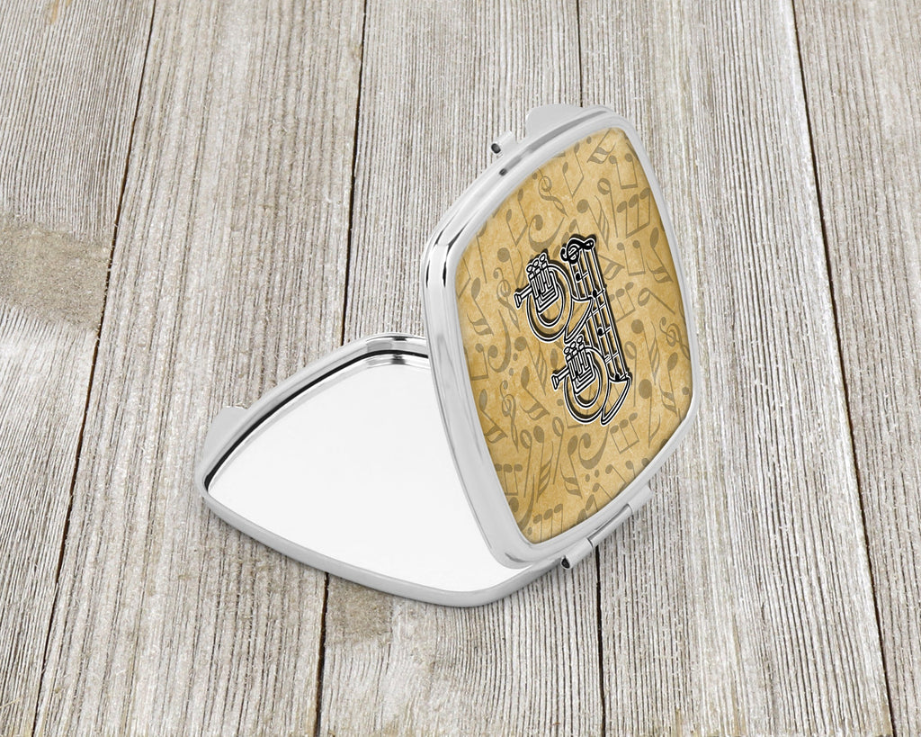 Letter B Musical Instrument Alphabet Compact Mirror Decorative Travel Makeup Mirror for Women Girls Gifts Pocket Makeup Mirror Folding Handheld