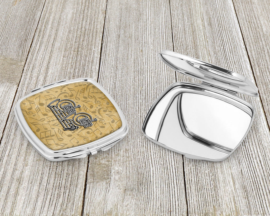 Letter B Musical Instrument Alphabet Compact Mirror Decorative Travel Makeup Mirror for Women Girls Gifts Pocket Makeup Mirror Folding Handheld