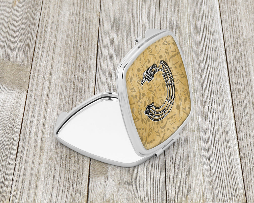 Letter C Musical Instrument Alphabet Compact Mirror Decorative Travel Makeup Mirror for Women Girls Gifts Pocket Makeup Mirror Folding Handheld