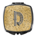 Letter D Musical Instrument Alphabet Compact Mirror Decorative Travel Makeup Mirror for Women Girls Gifts Pocket Makeup Mirror Folding Handheld