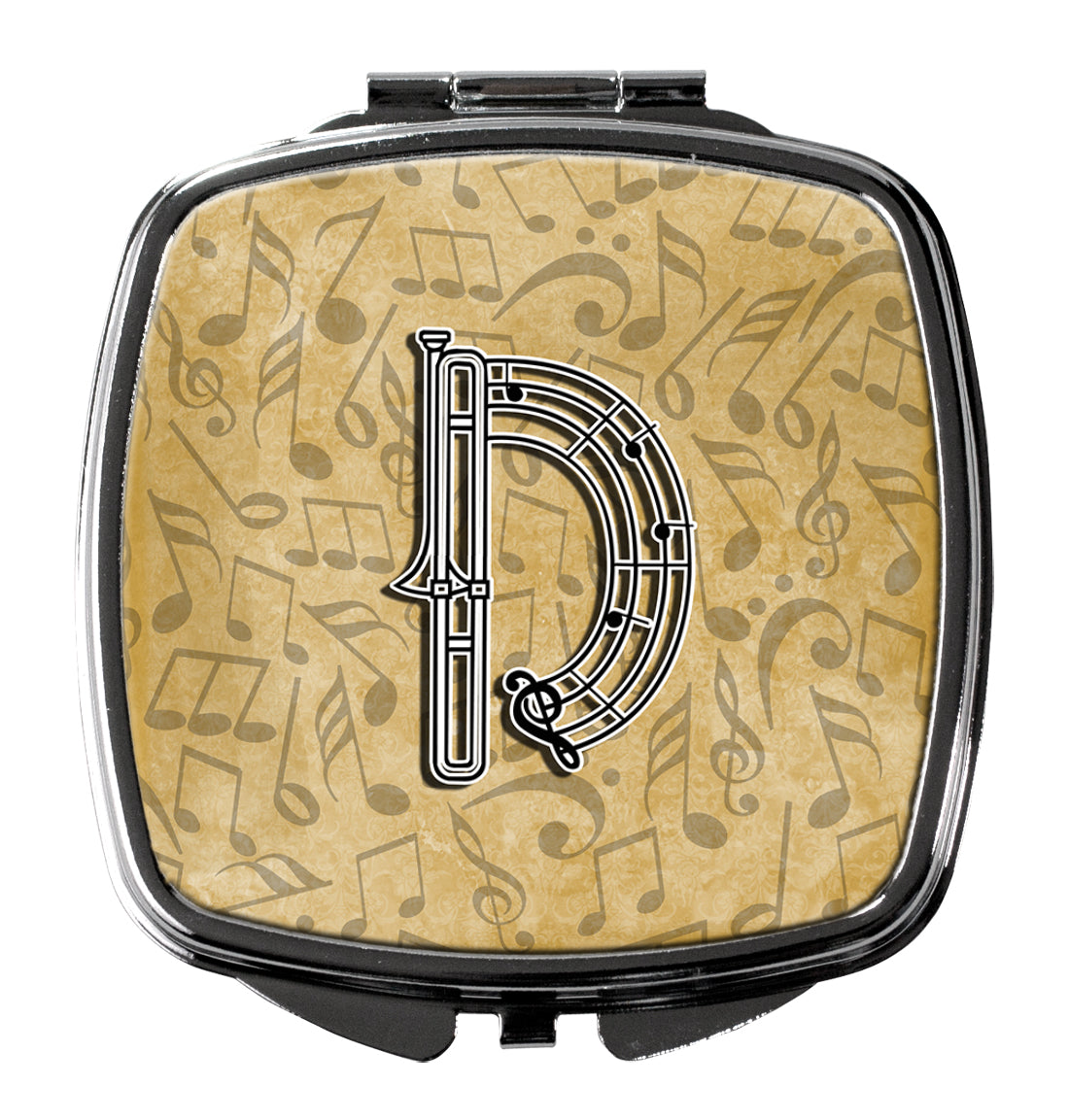 Letter D Musical Instrument Alphabet Compact Mirror Decorative Travel Makeup Mirror for Women Girls Gifts Pocket Makeup Mirror Folding Handheld