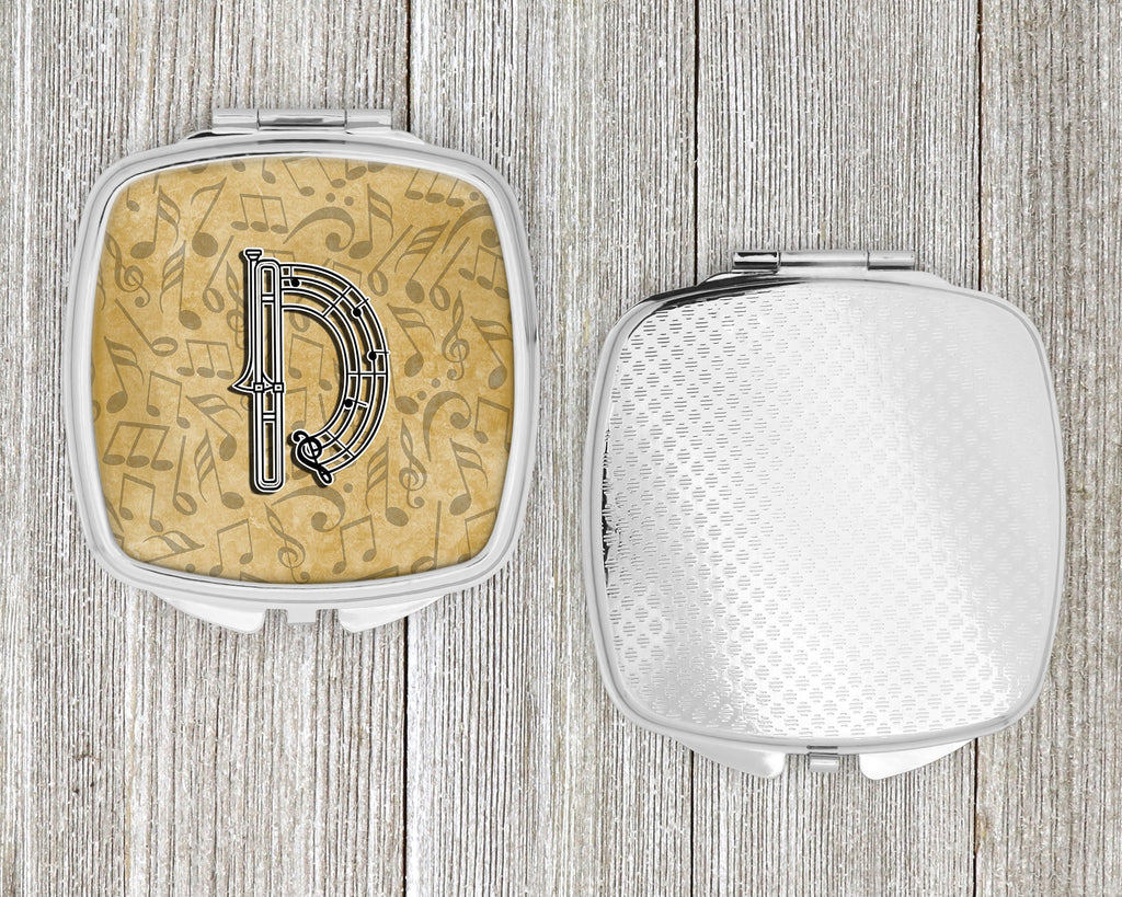 Letter D Musical Instrument Alphabet Compact Mirror Decorative Travel Makeup Mirror for Women Girls Gifts Pocket Makeup Mirror Folding Handheld