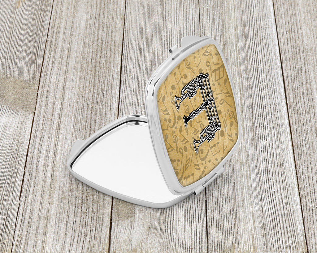 Letter E Musical Instrument Alphabet Compact Mirror Decorative Travel Makeup Mirror for Women Girls Gifts Pocket Makeup Mirror Folding Handheld