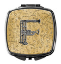 Letter F Musical Instrument Alphabet Compact Mirror Decorative Travel Makeup Mirror for Women Girls Gifts Pocket Makeup Mirror Folding Handheld