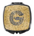 Letter G Musical Instrument Alphabet Compact Mirror Decorative Travel Makeup Mirror for Women Girls Gifts Pocket Makeup Mirror Folding Handheld