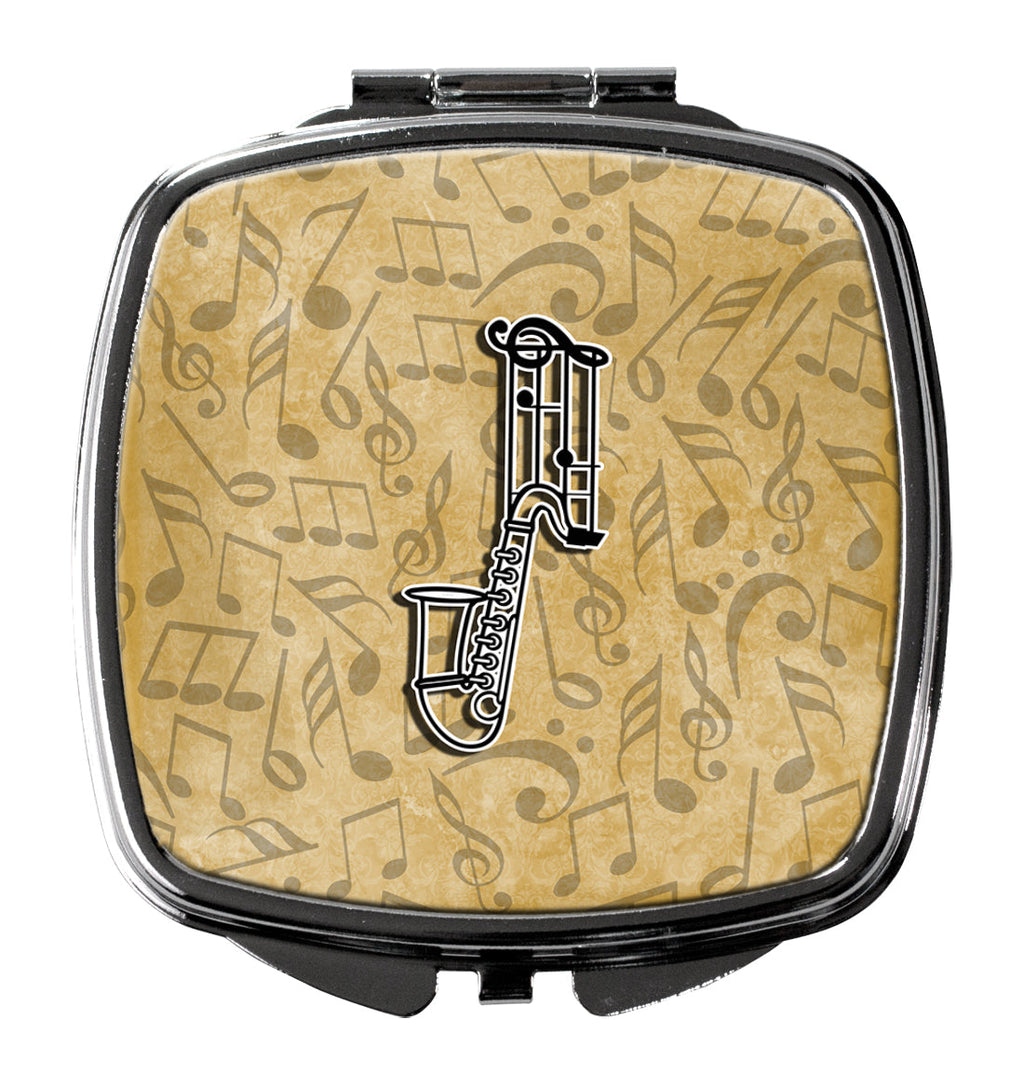 Letter J Musical Instrument Alphabet Compact Mirror Decorative Travel Makeup Mirror for Women Girls Gifts Pocket Makeup Mirror Folding Handheld