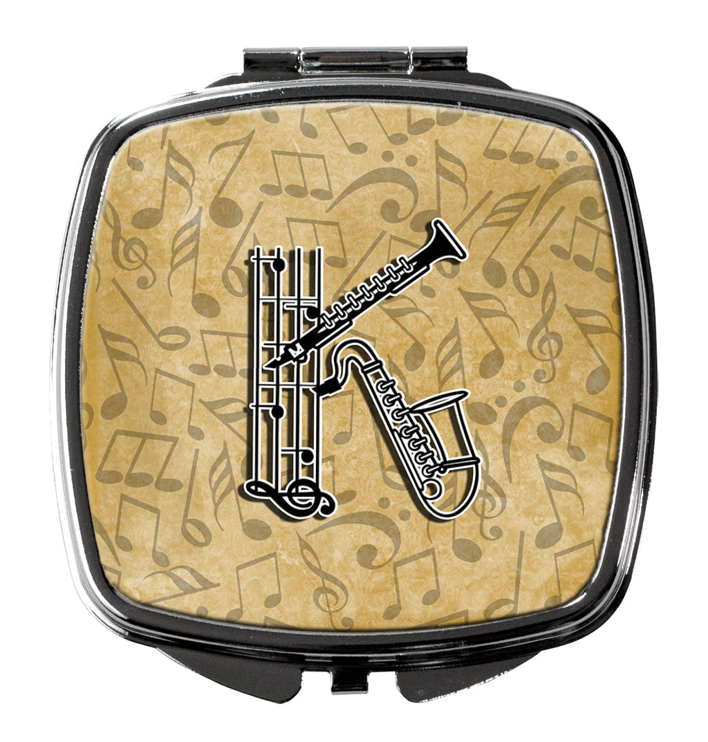 Letter K Musical Instrument Alphabet Compact Mirror Decorative Travel Makeup Mirror for Women Girls Gifts Pocket Makeup Mirror Folding Handheld