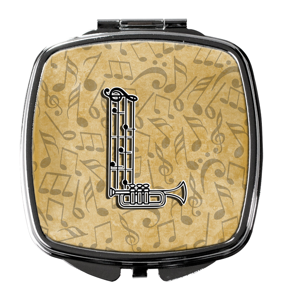 Letter L Musical Instrument Alphabet Compact Mirror Decorative Travel Makeup Mirror for Women Girls Gifts Pocket Makeup Mirror Folding Handheld