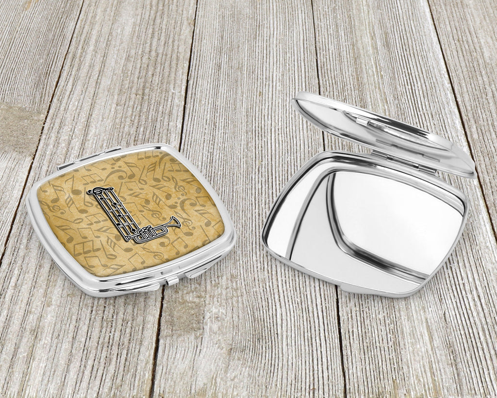 Letter L Musical Instrument Alphabet Compact Mirror Decorative Travel Makeup Mirror for Women Girls Gifts Pocket Makeup Mirror Folding Handheld