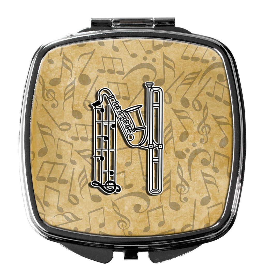 Letter N Musical Instrument Alphabet Compact Mirror Decorative Travel Makeup Mirror for Women Girls Gifts Pocket Makeup Mirror Folding Handheld