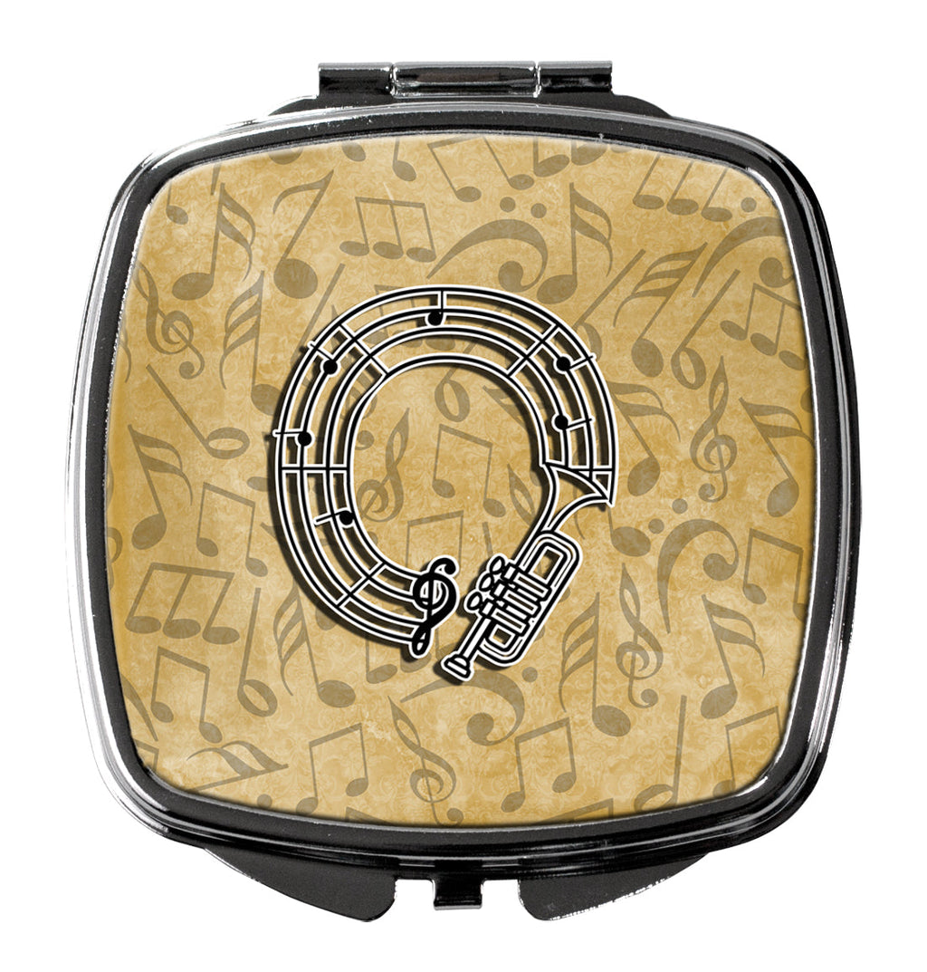 Letter O Musical Instrument Alphabet Compact Mirror Decorative Travel Makeup Mirror for Women Girls Gifts Pocket Makeup Mirror Folding Handheld