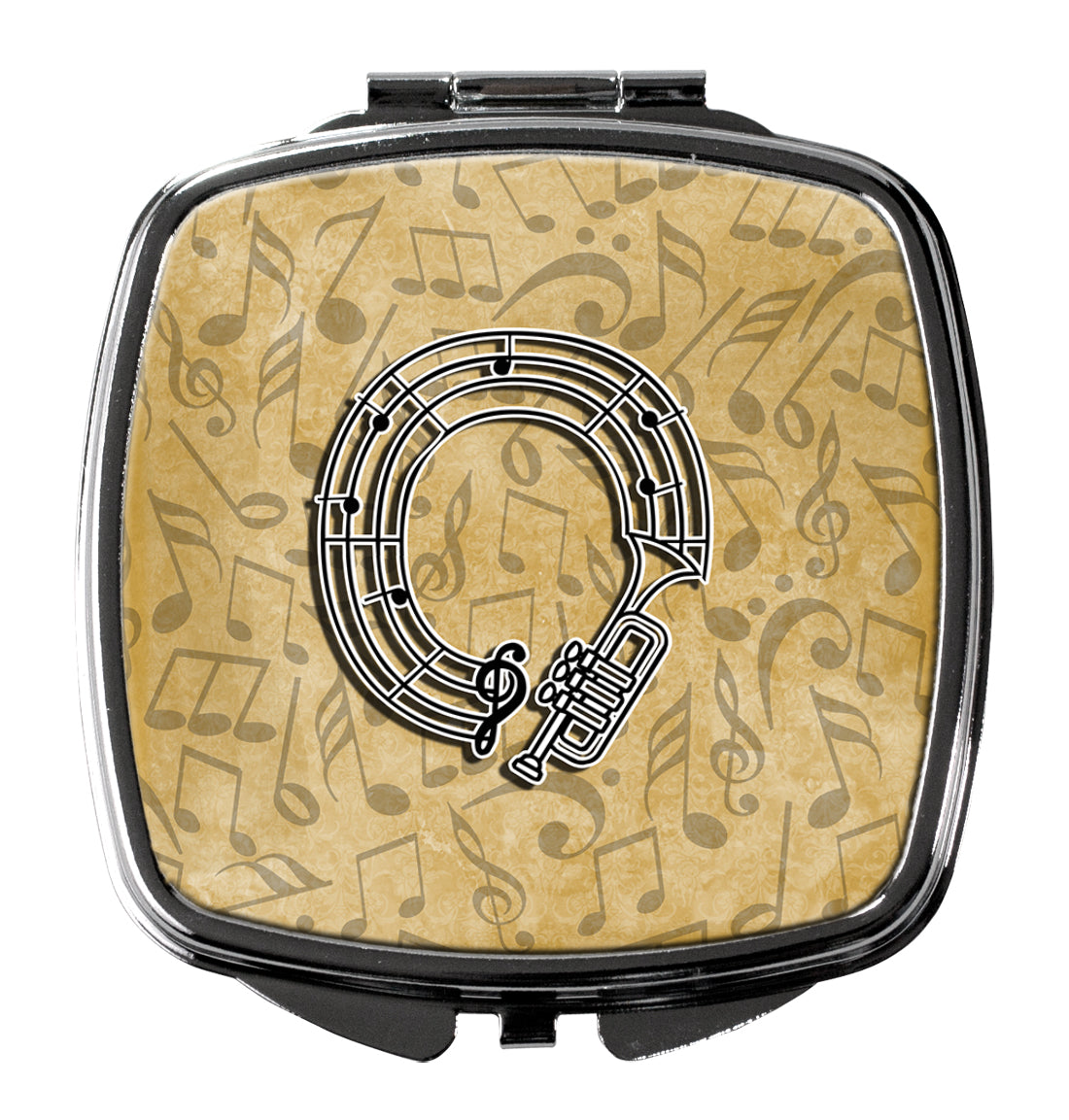 Letter O Musical Instrument Alphabet Compact Mirror Decorative Travel Makeup Mirror for Women Girls Gifts Pocket Makeup Mirror Folding Handheld