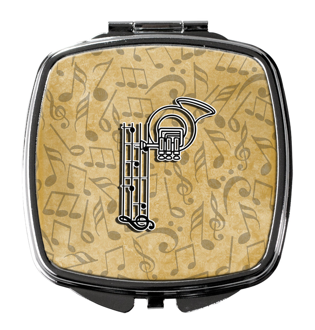 Letter P Musical Instrument Alphabet Compact Mirror Decorative Travel Makeup Mirror for Women Girls Gifts Pocket Makeup Mirror Folding Handheld