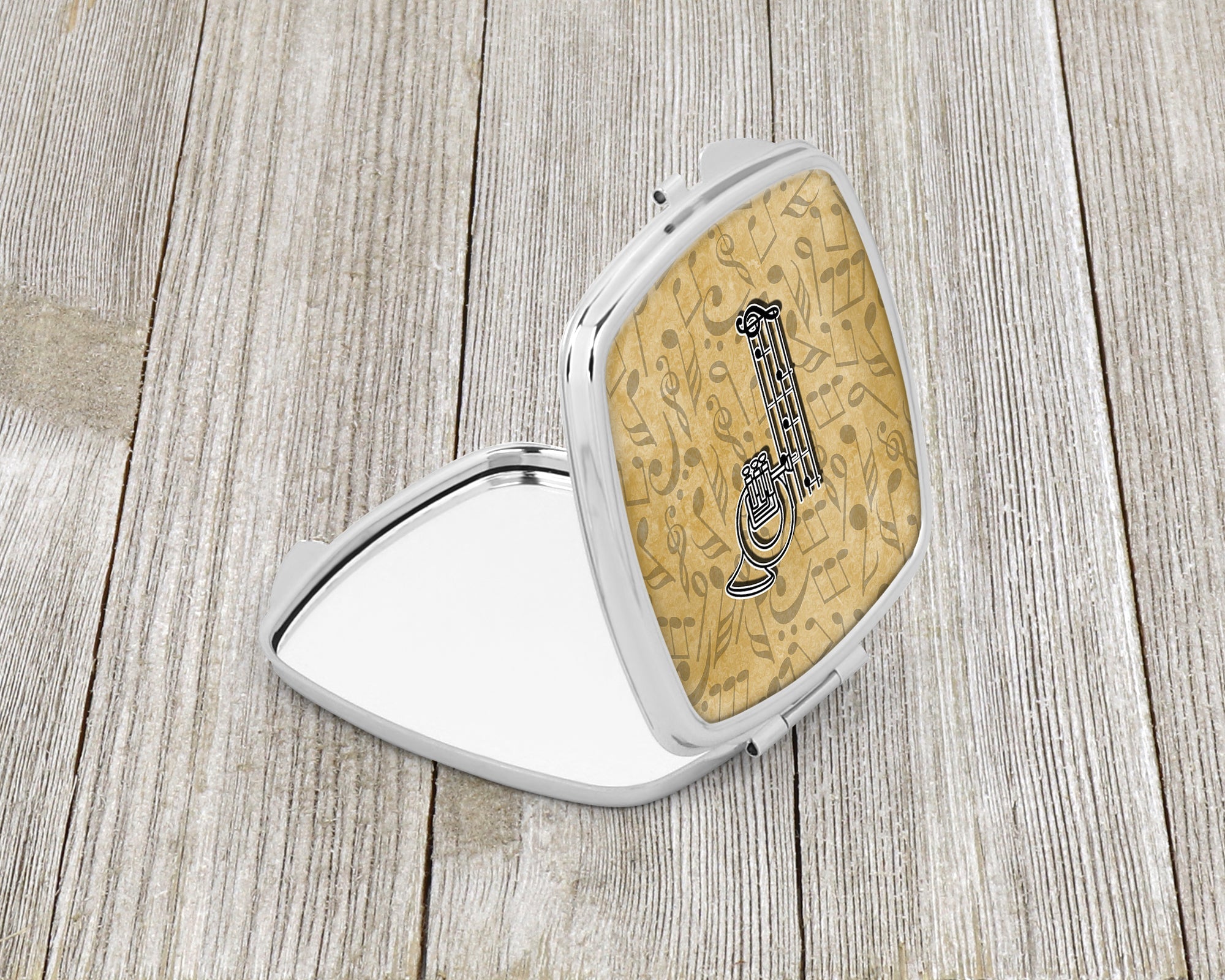 Letter P Musical Instrument Alphabet Compact Mirror Decorative Travel Makeup Mirror for Women Girls Gifts Pocket Makeup Mirror Folding Handheld