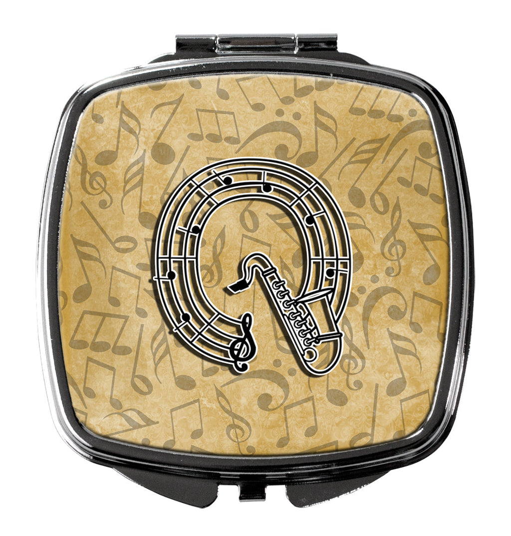 Letter Q Musical Instrument Alphabet Compact Mirror Decorative Travel Makeup Mirror for Women Girls Gifts Pocket Makeup Mirror Folding Handheld