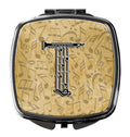 Letter T Musical Instrument Alphabet Compact Mirror Decorative Travel Makeup Mirror for Women Girls Gifts Pocket Makeup Mirror Folding Handheld