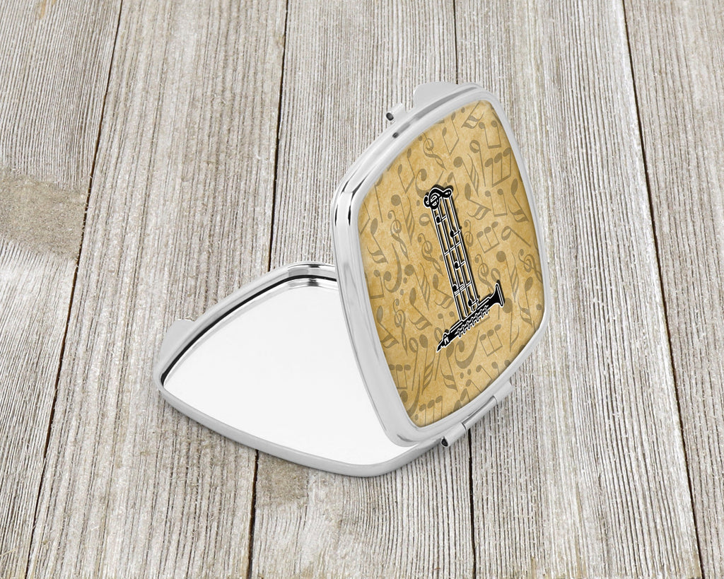 Letter T Musical Instrument Alphabet Compact Mirror Decorative Travel Makeup Mirror for Women Girls Gifts Pocket Makeup Mirror Folding Handheld