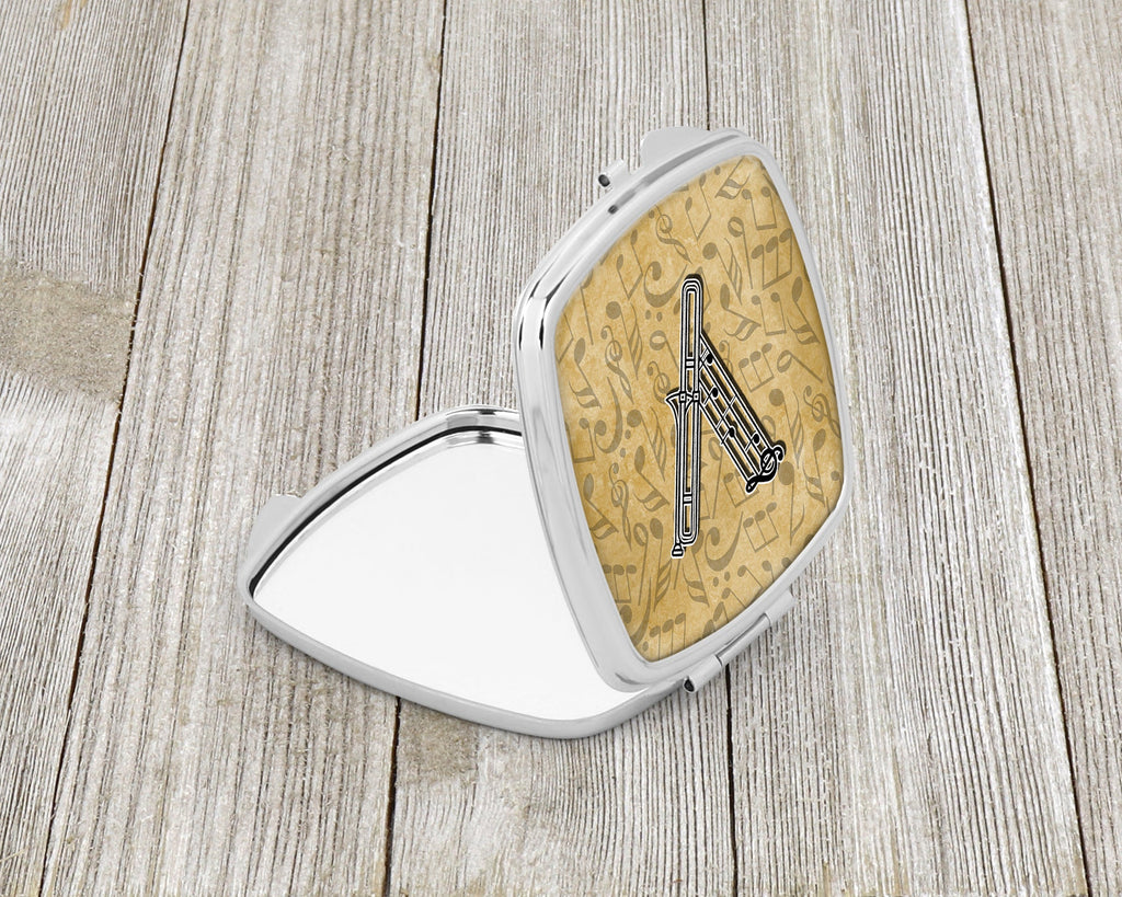 Letter V Musical Instrument Alphabet Compact Mirror Decorative Travel Makeup Mirror for Women Girls Gifts Pocket Makeup Mirror Folding Handheld
