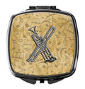 Letter X Musical Instrument Alphabet Compact Mirror Decorative Travel Makeup Mirror for Women Girls Gifts Pocket Makeup Mirror Folding Handheld