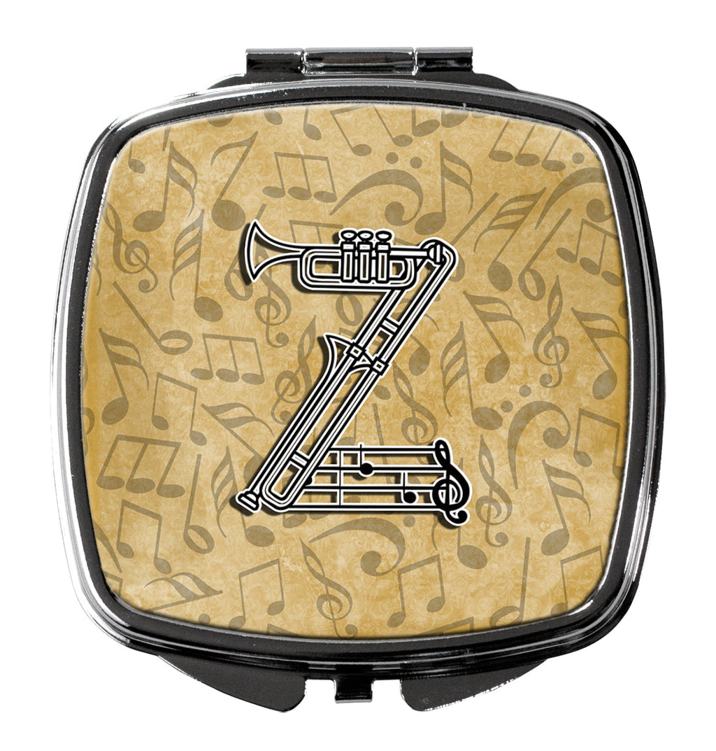Letter Z Musical Instrument Alphabet Compact Mirror Decorative Travel Makeup Mirror for Women Girls Gifts Pocket Makeup Mirror Folding Handheld