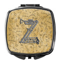 Letter Z Musical Instrument Alphabet Compact Mirror Decorative Travel Makeup Mirror for Women Girls Gifts Pocket Makeup Mirror Folding Handheld
