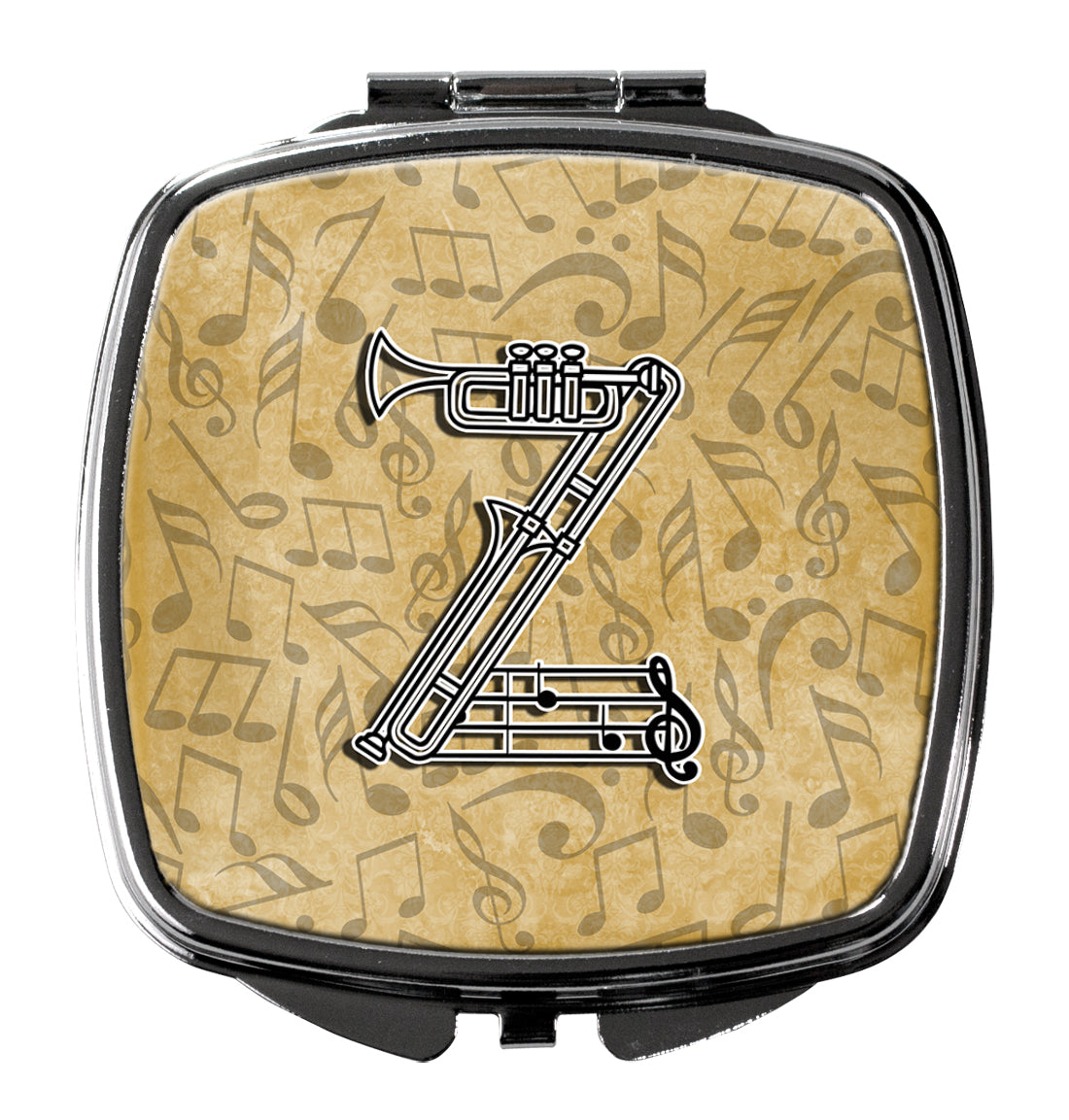 Letter Z Musical Instrument Alphabet Compact Mirror Decorative Travel Makeup Mirror for Women Girls Gifts Pocket Makeup Mirror Folding Handheld
