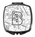 Letter B Musical Note Letters Compact Mirror Decorative Travel Makeup Mirror for Women Girls Gifts Pocket Makeup Mirror Folding Handheld