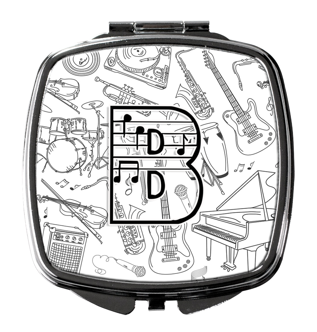 Letter B Musical Note Letters Compact Mirror Decorative Travel Makeup Mirror for Women Girls Gifts Pocket Makeup Mirror Folding Handheld