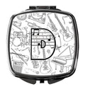 Letter D Musical Note Letters Compact Mirror Decorative Travel Makeup Mirror for Women Girls Gifts Pocket Makeup Mirror Folding Handheld