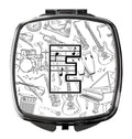 Letter E Musical Note Letters Compact Mirror Decorative Travel Makeup Mirror for Women Girls Gifts Pocket Makeup Mirror Folding Handheld