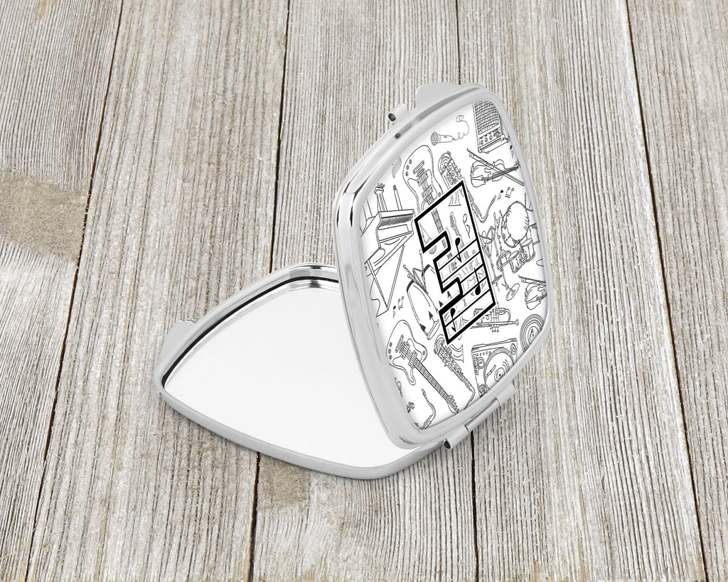 Letter E Musical Note Letters Compact Mirror Decorative Travel Makeup Mirror for Women Girls Gifts Pocket Makeup Mirror Folding Handheld