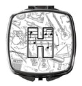 Letter H Musical Note Letters Compact Mirror Decorative Travel Makeup Mirror for Women Girls Gifts Pocket Makeup Mirror Folding Handheld