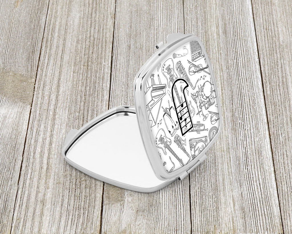 Letter J Musical Note Letters Compact Mirror Decorative Travel Makeup Mirror for Women Girls Gifts Pocket Makeup Mirror Folding Handheld