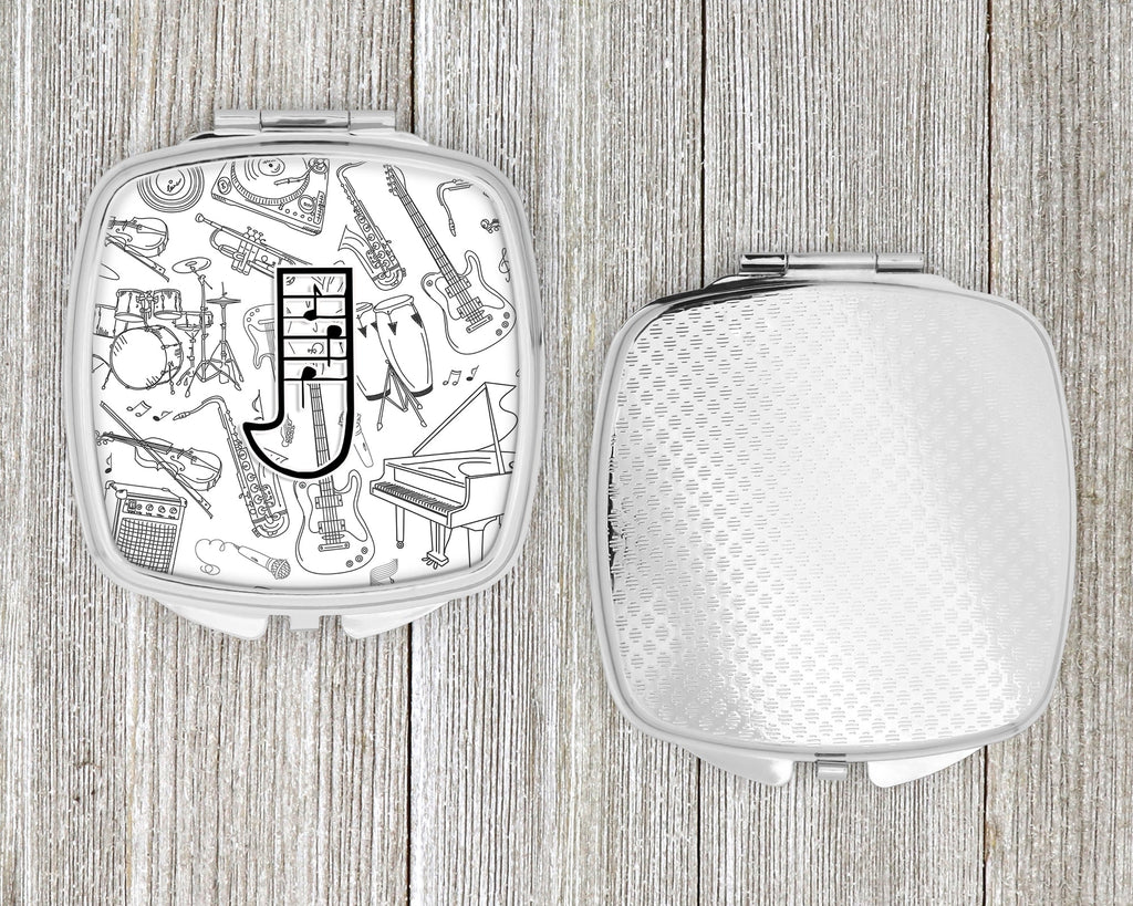 Letter J Musical Note Letters Compact Mirror Decorative Travel Makeup Mirror for Women Girls Gifts Pocket Makeup Mirror Folding Handheld