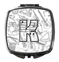Letter K Musical Note Letters Compact Mirror Decorative Travel Makeup Mirror for Women Girls Gifts Pocket Makeup Mirror Folding Handheld
