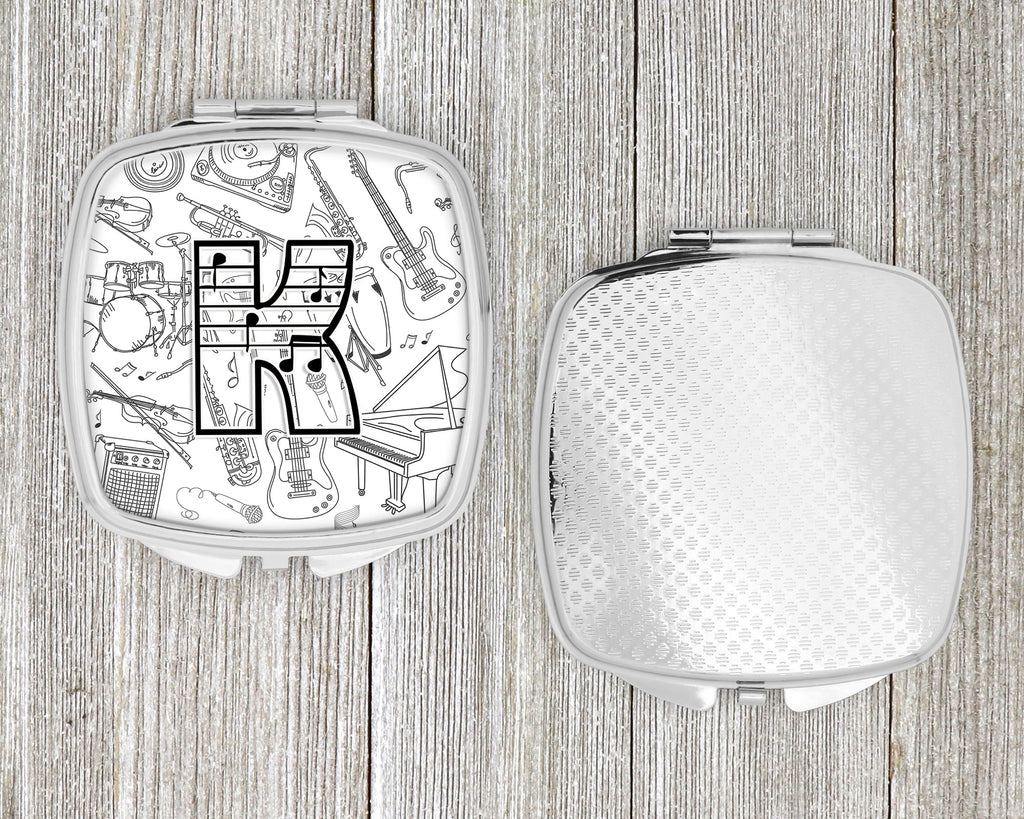 Letter K Musical Note Letters Compact Mirror Decorative Travel Makeup Mirror for Women Girls Gifts Pocket Makeup Mirror Folding Handheld