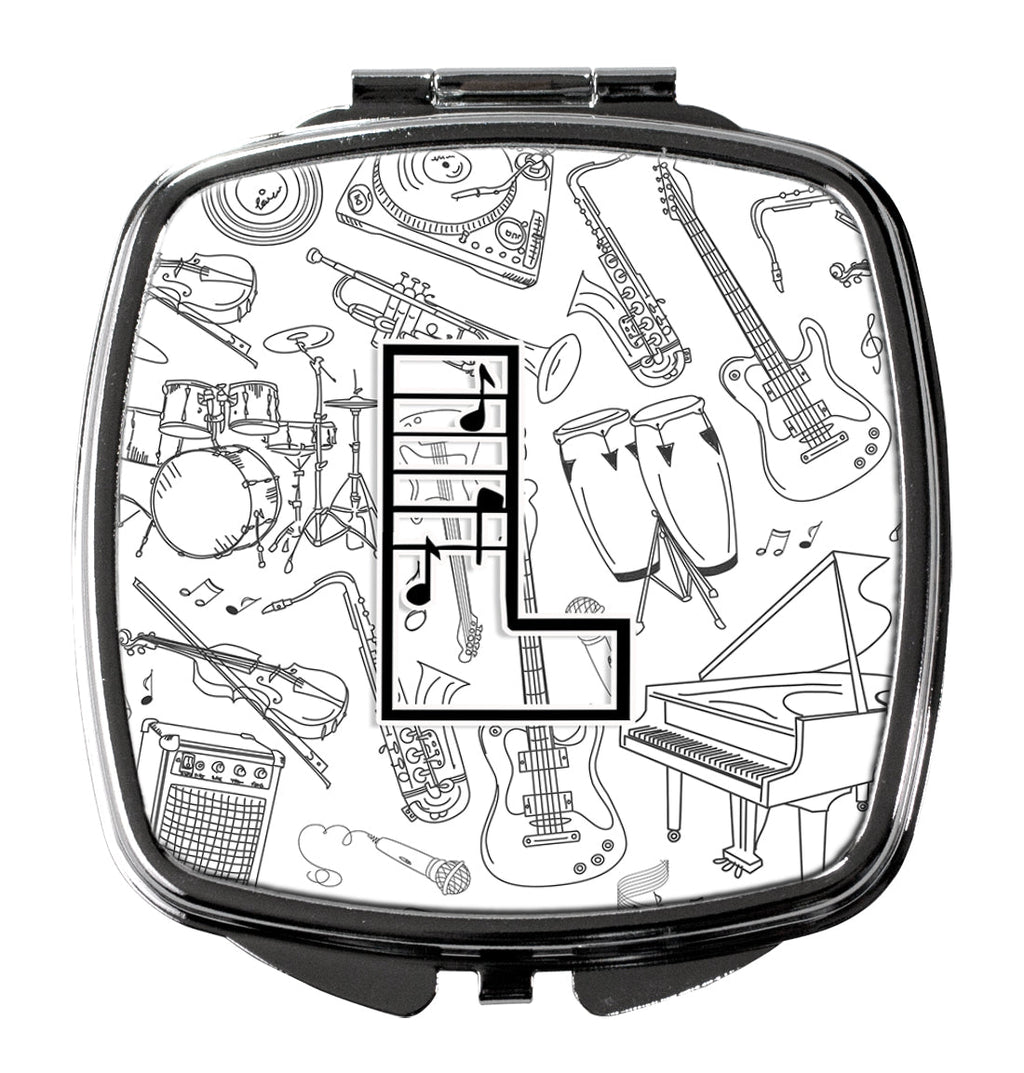 Letter L Musical Note Letters Compact Mirror Decorative Travel Makeup Mirror for Women Girls Gifts Pocket Makeup Mirror Folding Handheld