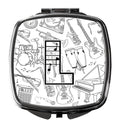 Letter L Musical Note Letters Compact Mirror Decorative Travel Makeup Mirror for Women Girls Gifts Pocket Makeup Mirror Folding Handheld