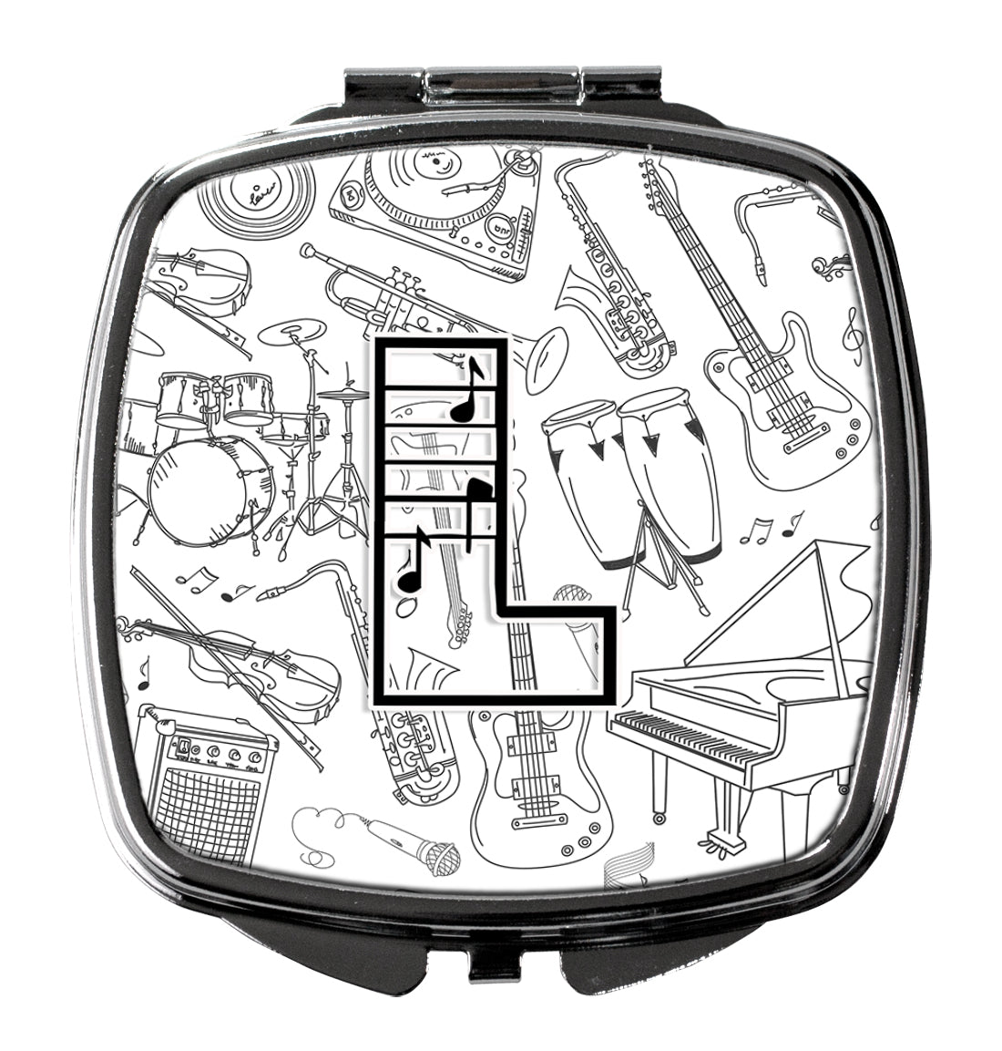 Letter L Musical Note Letters Compact Mirror Decorative Travel Makeup Mirror for Women Girls Gifts Pocket Makeup Mirror Folding Handheld