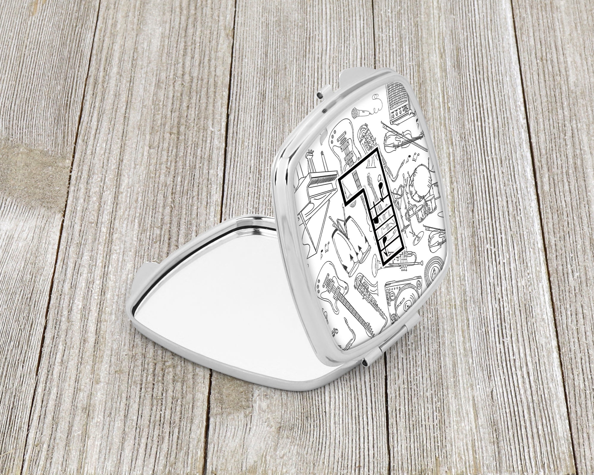 Letter L Musical Note Letters Compact Mirror Decorative Travel Makeup Mirror for Women Girls Gifts Pocket Makeup Mirror Folding Handheld